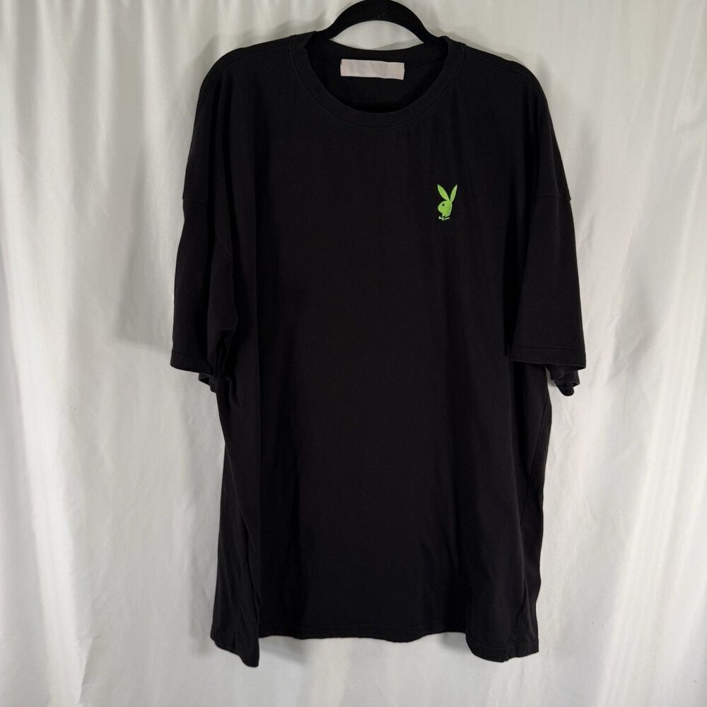 Playboy x Missguided T-Shirt Women's 16 Black Graphic Print Crewneck Short Sleev